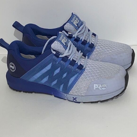 Timberland Pro Women's Anti-Fatigue Technology Lace-Up Blue/Gray Sneakers Size 8 - Picture 1 of 11